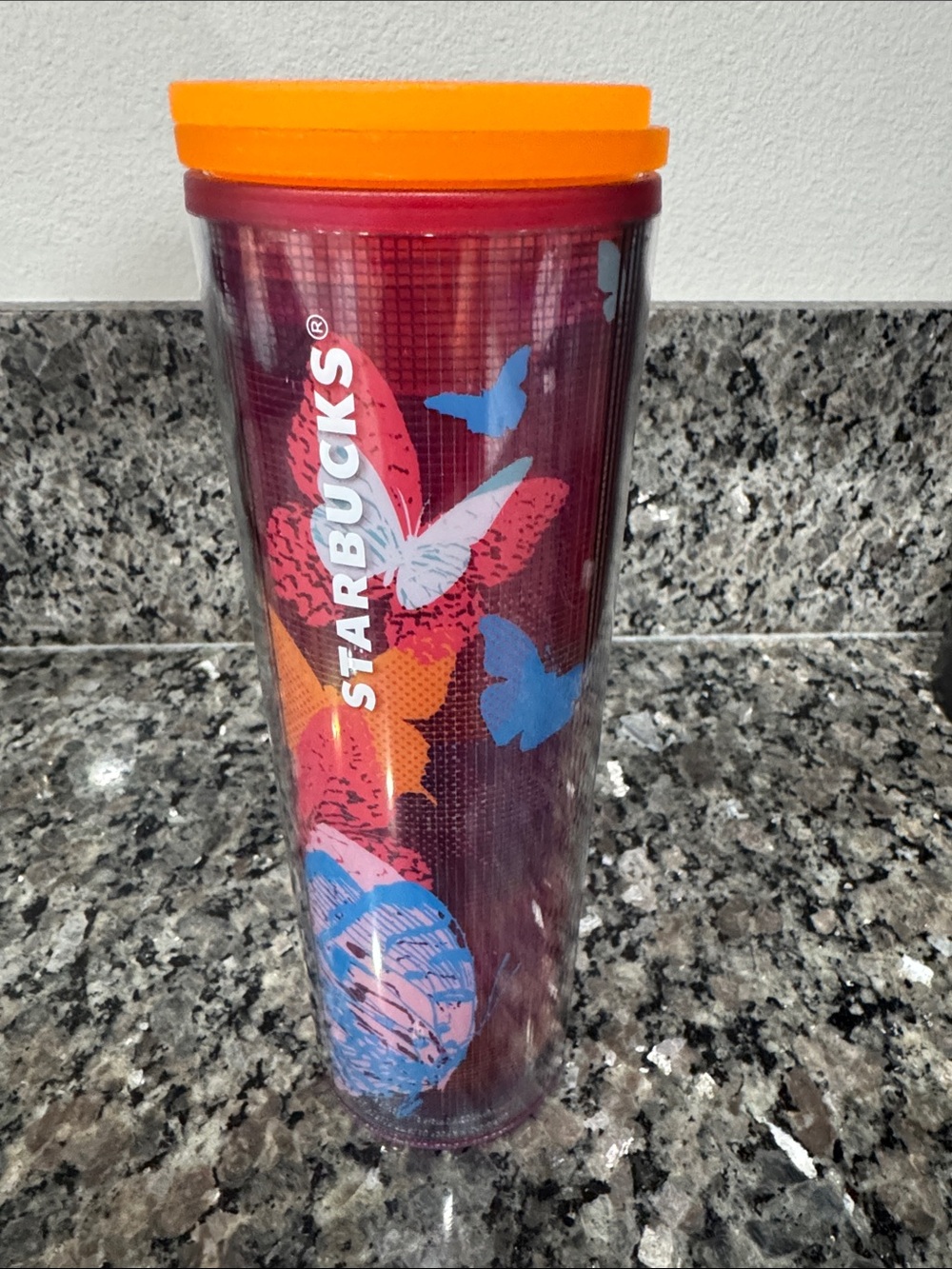 Starbucks Butterfly Tumbler with Orange Lid